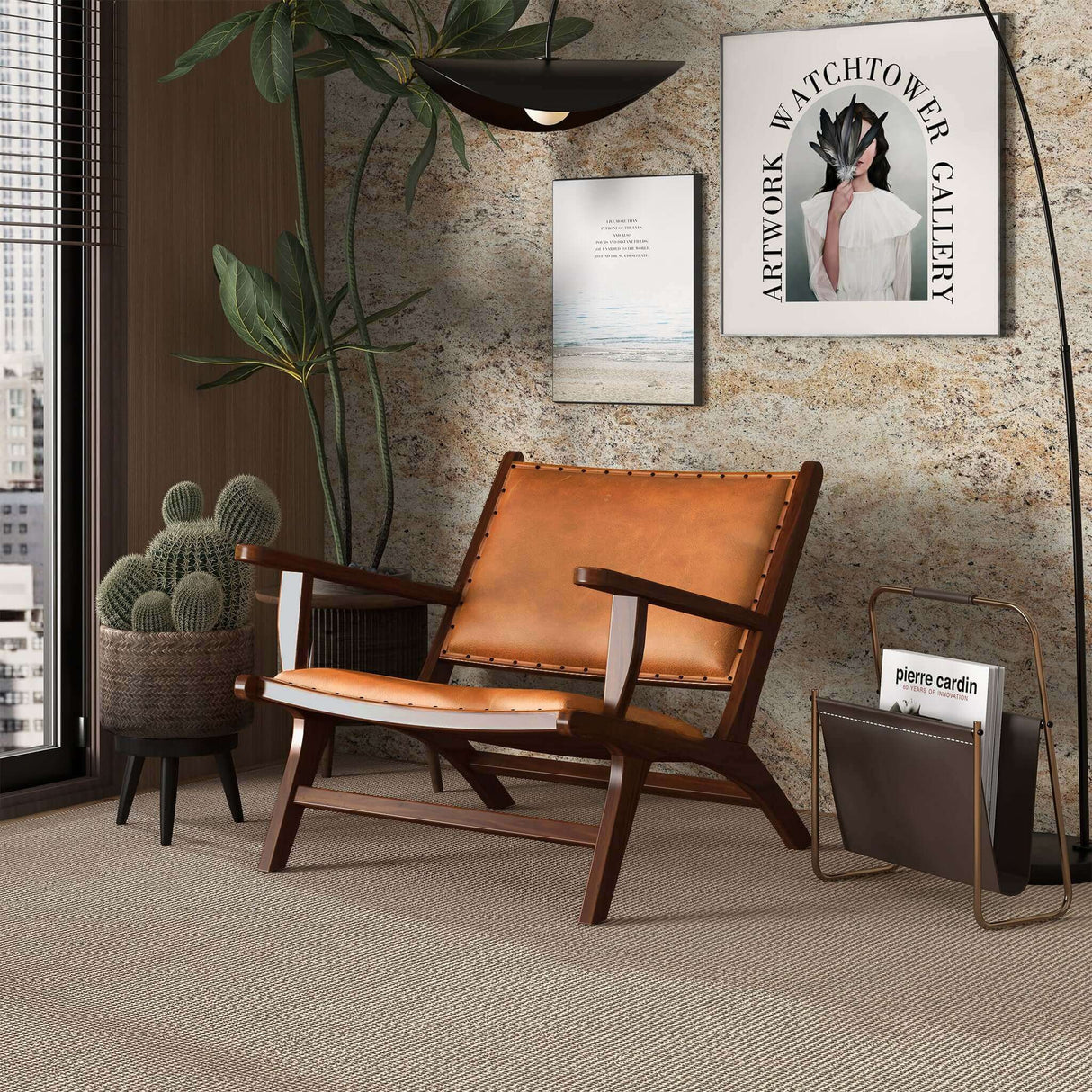 Daniel Leather Arm Chair by Ashcroft Furniture at Eve Furniture