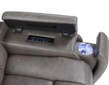 Daniel Triple Power Home Theater Leather Recliner with Built-in Speakers by Steve Silver at Eve Furniture