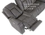 Daniel Triple Power Home Theater Leather Recliner with Built-in Speakers by Steve Silver at Eve Furniture