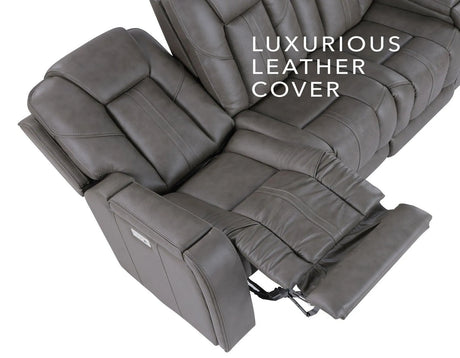 Daniel Triple Power Home Theater Leather Recliner with Built-in Speakers by Steve Silver at Eve Furniture