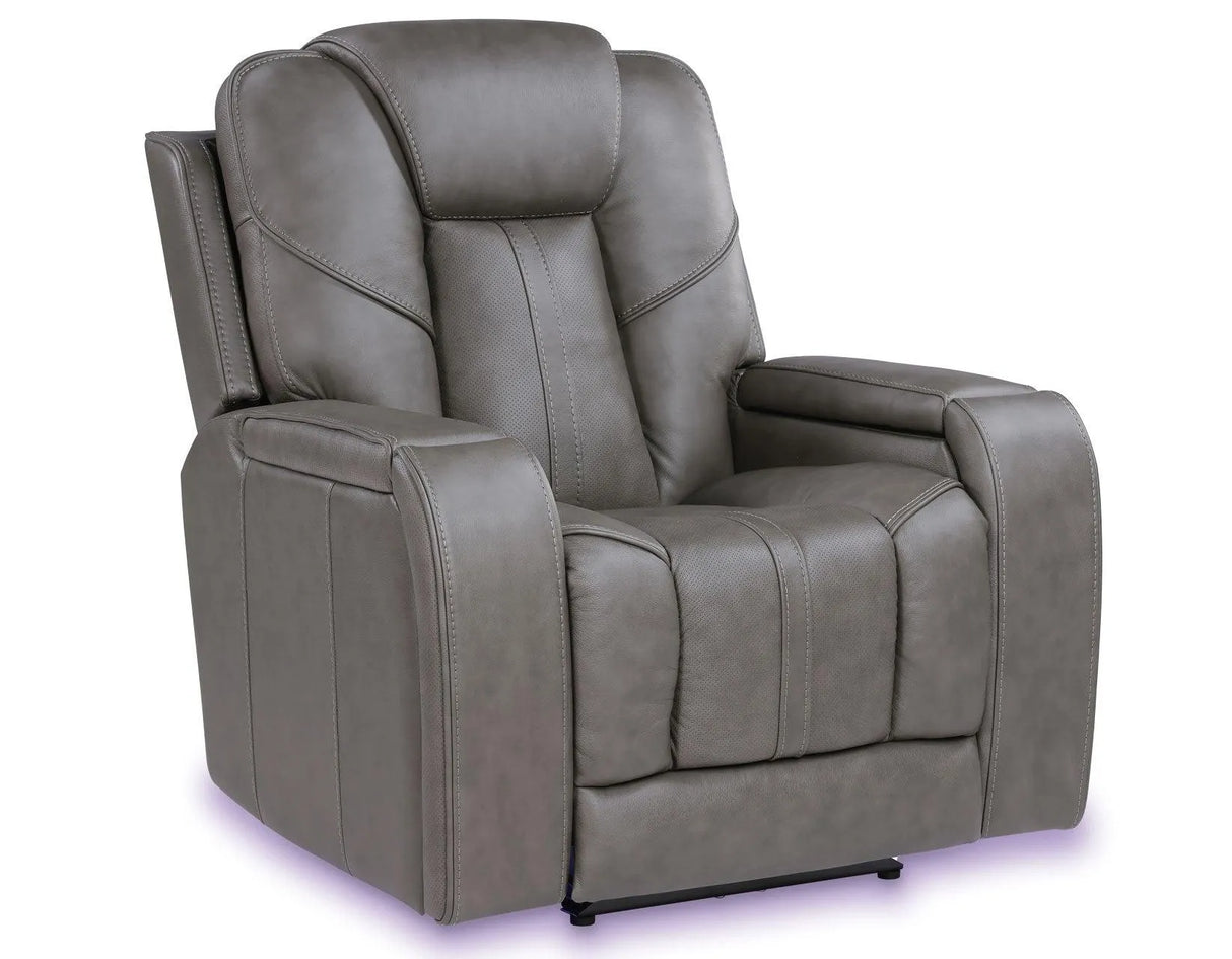 Daniel Triple Power Home Theater Leather Recliner with Built-in Speakers by Steve Silver at Eve Furniture
