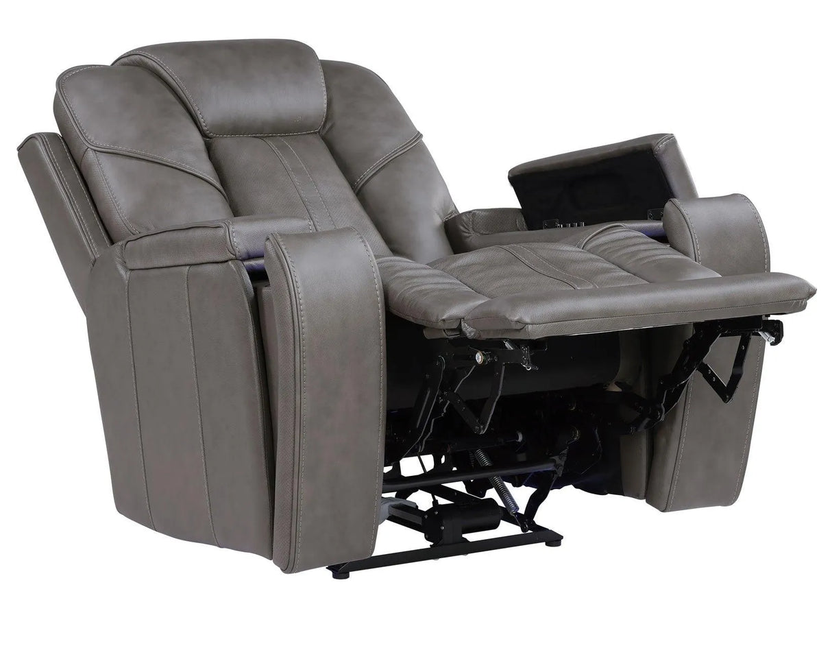 Daniel Triple Power Home Theater Leather Recliner with Built-in Speakers by Steve Silver at Eve Furniture