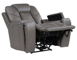 Daniel Triple Power Home Theater Leather Recliner with Built-in Speakers by Steve Silver at Eve Furniture