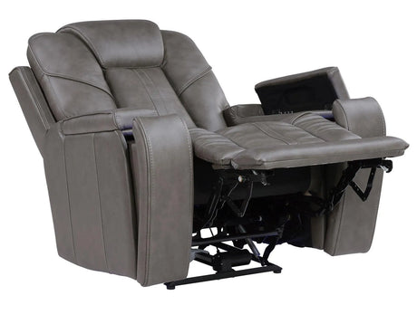 Daniel Triple Power Home Theater Leather Recliner with Built-in Speakers by Steve Silver at Eve Furniture
