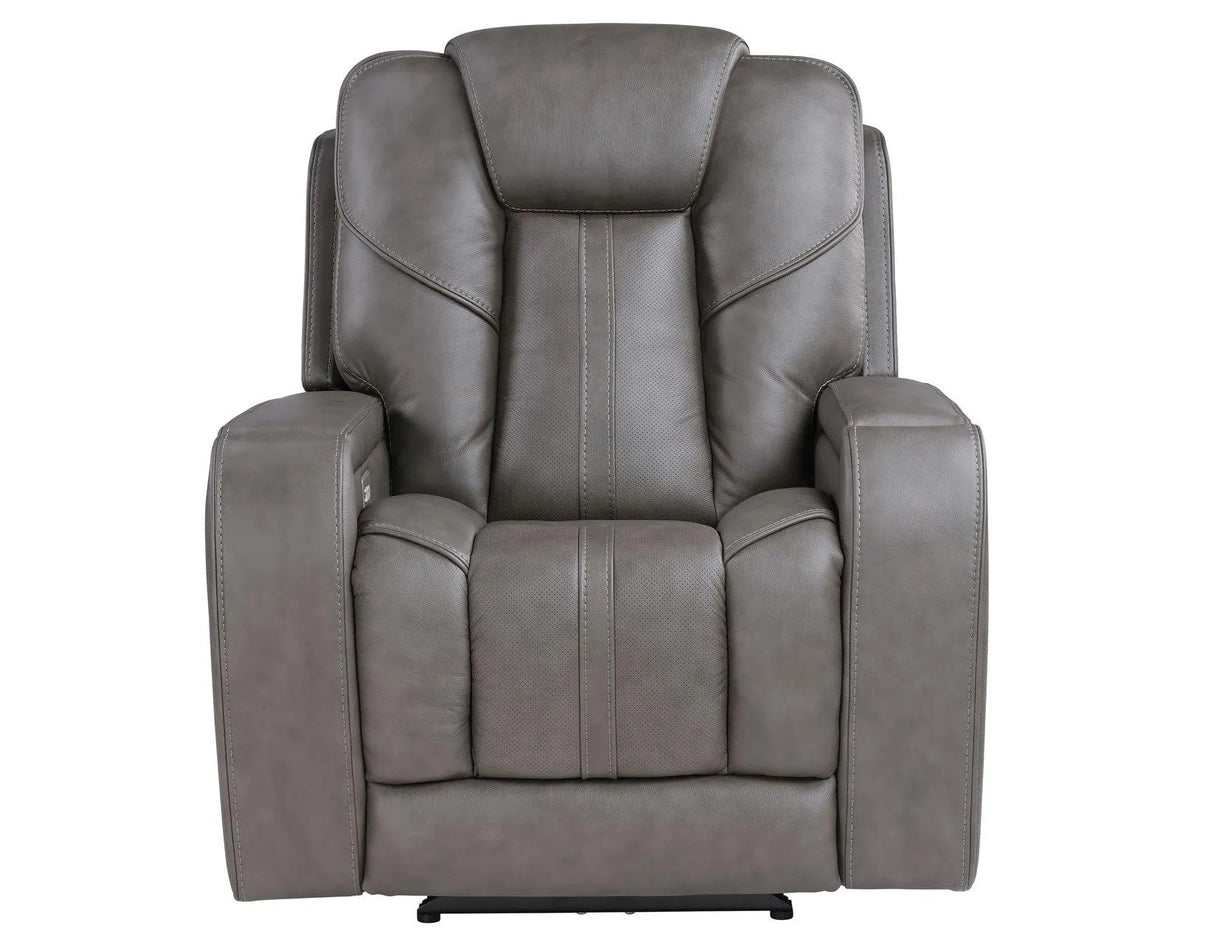 Daniel Triple Power Home Theater Leather Recliner with Built-in Speakers by Steve Silver at Eve Furniture