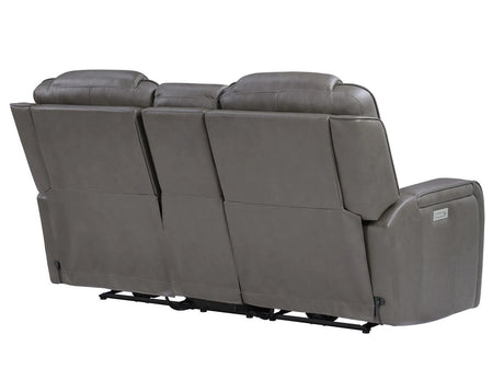 Daniel Triple Power Home Theater Leather Reclining Console Loveseat, Built-in Speakers, Heat and Massage by Steve Silver at Eve Furniture
