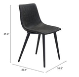 Daniel Vintage Black Dining Chair (Set of 2) by Zuomod at Eve Furniture