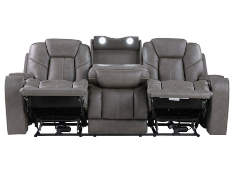 Daniel 3-Piece Triple Power Leather Manual Reclining Set by Steve Silver at Eve Furniture