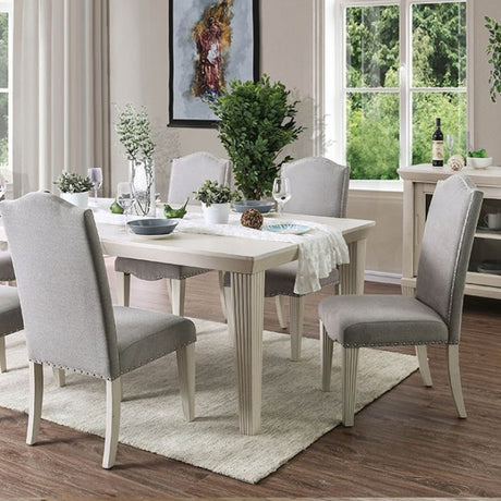 Daniella Antique White/Gray 7-Piece Dining Room Set by Furniture of America at Eve Furniture