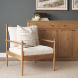 Danni Beige Fabric Beech Wood Framed Accent Lounge Chair by Mercana at Eve Furniture