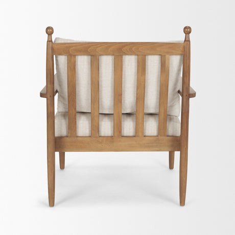 Danni Beige Fabric Beech Wood Framed Accent Lounge Chair by Mercana at Eve Furniture