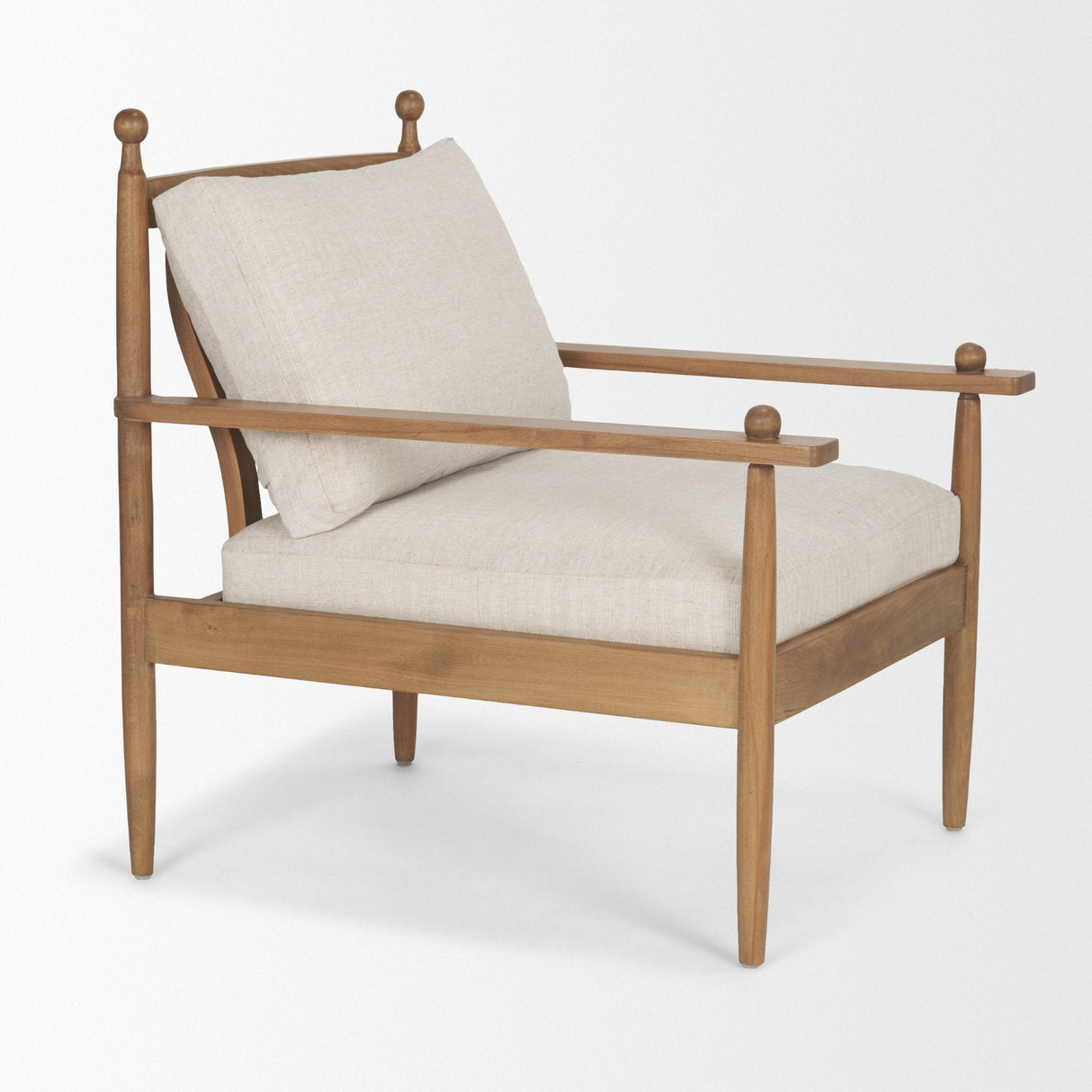 Danni Beige Fabric Beech Wood Framed Accent Lounge Chair by Mercana at Eve Furniture