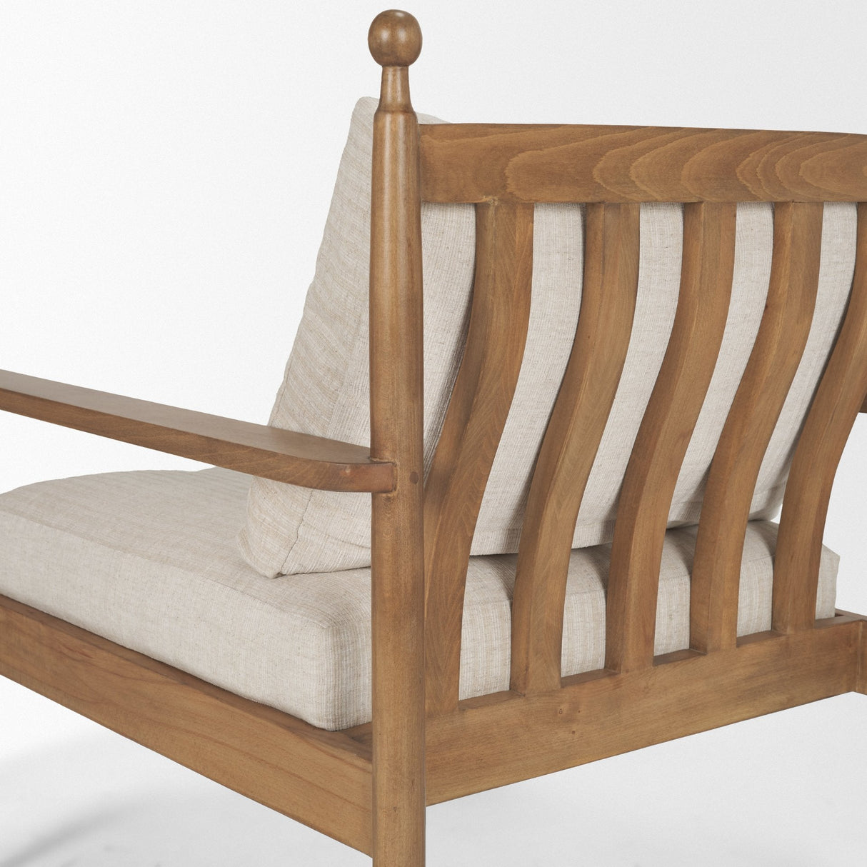 Danni Beige Fabric Beech Wood Framed Accent Lounge Chair by Mercana at Eve Furniture