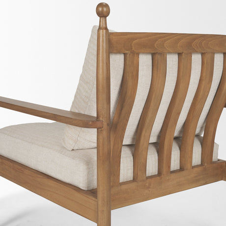 Danni Beige Fabric Beech Wood Framed Accent Lounge Chair by Mercana at Eve Furniture