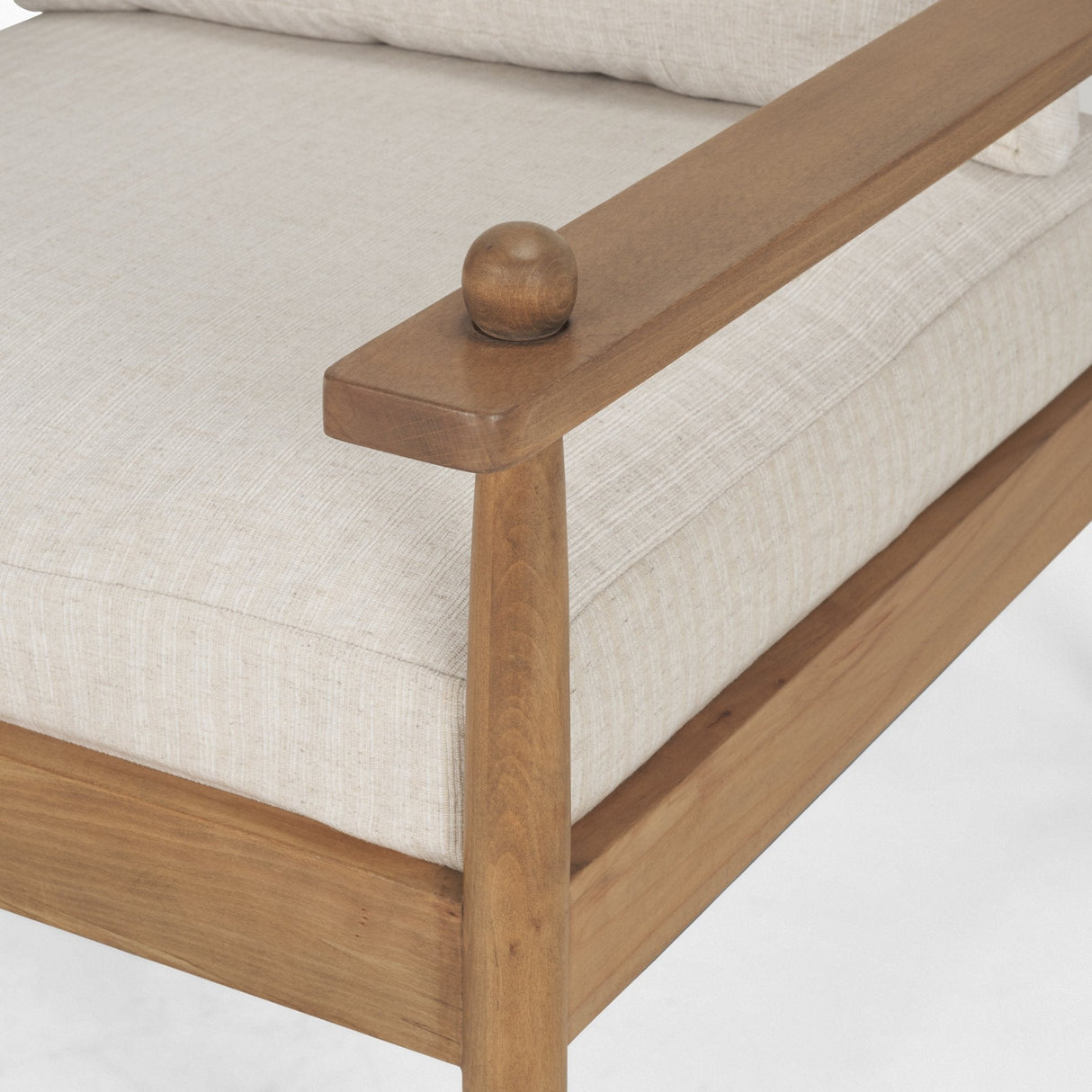 Danni Beige Fabric Beech Wood Framed Accent Lounge Chair by Mercana at Eve Furniture