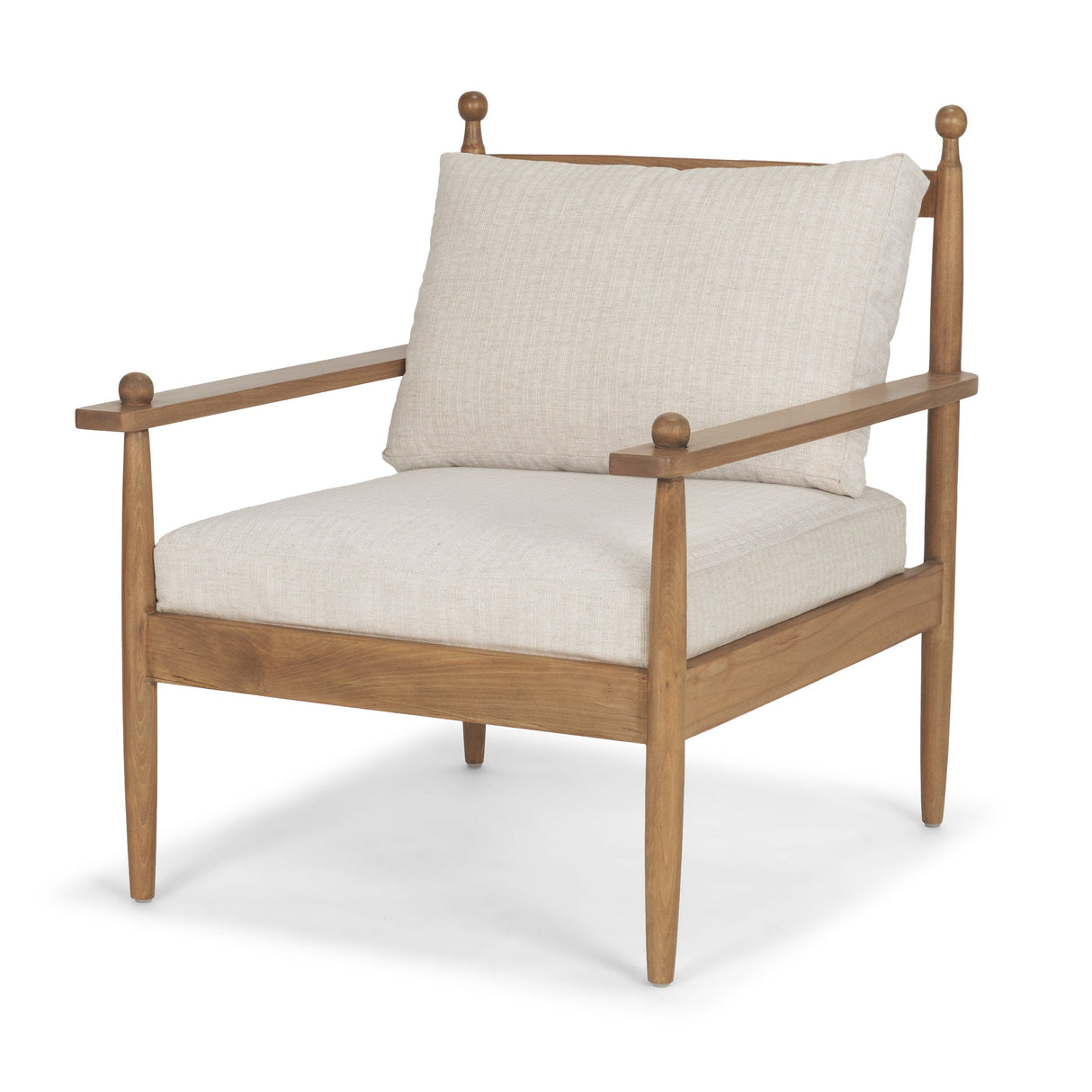Danni Beige Fabric Beech Wood Framed Accent Lounge Chair by Mercana at Eve Furniture