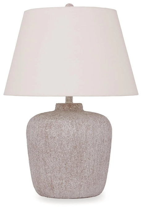 Danry Distressed Cream Table Lamp by Ashley at Eve Furniture