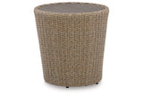 Danson Beige Outdoor End Table by Ashley at Eve Furniture