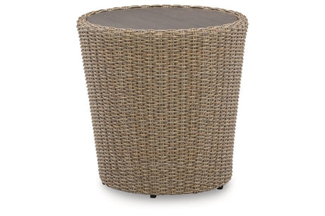 Danson Beige Outdoor End Table by Ashley at Eve Furniture