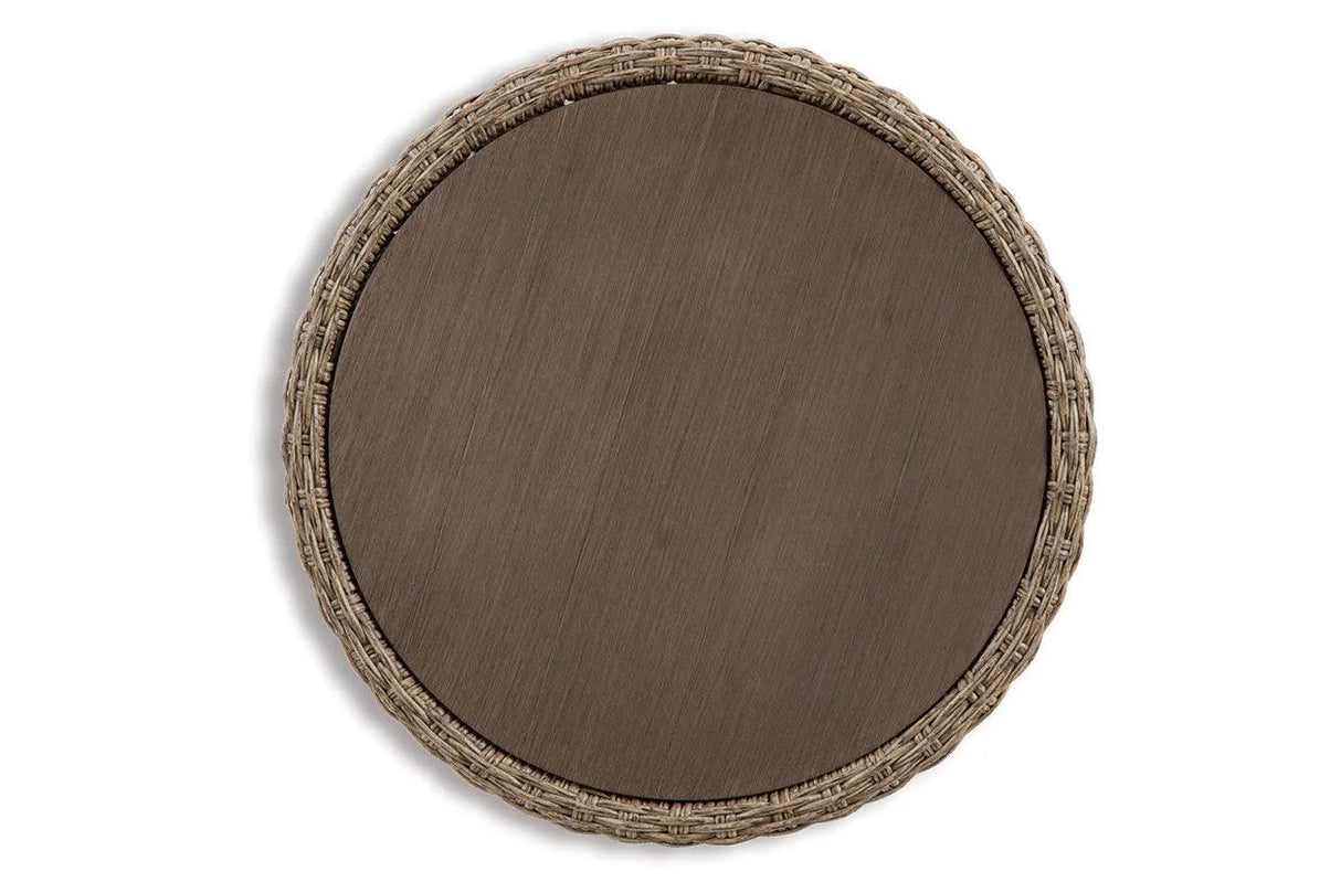 Danson Beige Outdoor End Table by Ashley at Eve Furniture