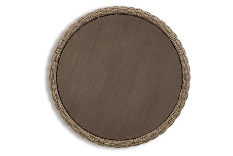 Danson Beige Outdoor End Table by Ashley at Eve Furniture