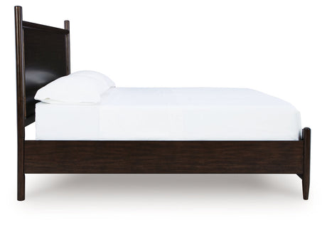 Dantenton Merlot California King Panel Bed by Ashley at Eve Furniture