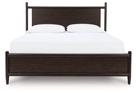 Dantenton Merlot California King Panel Bed by Ashley at Eve Furniture