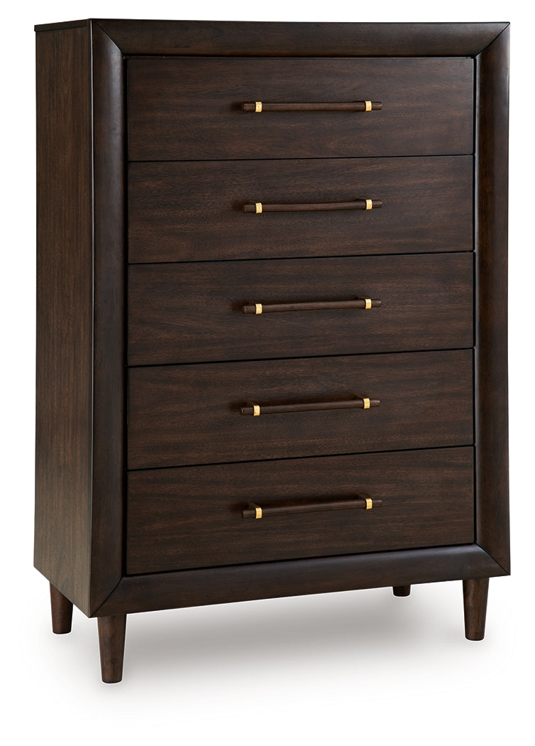 Dantenton Merlot Chest of Drawers by Ashley at Eve Furniture