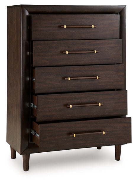 Dantenton Merlot Chest of Drawers by Ashley at Eve Furniture