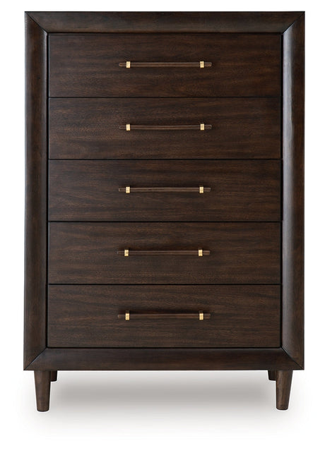 Dantenton Merlot Chest of Drawers by Ashley at Eve Furniture