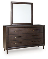 Dantenton Merlot Dresser and Mirror by Ashley at Eve Furniture