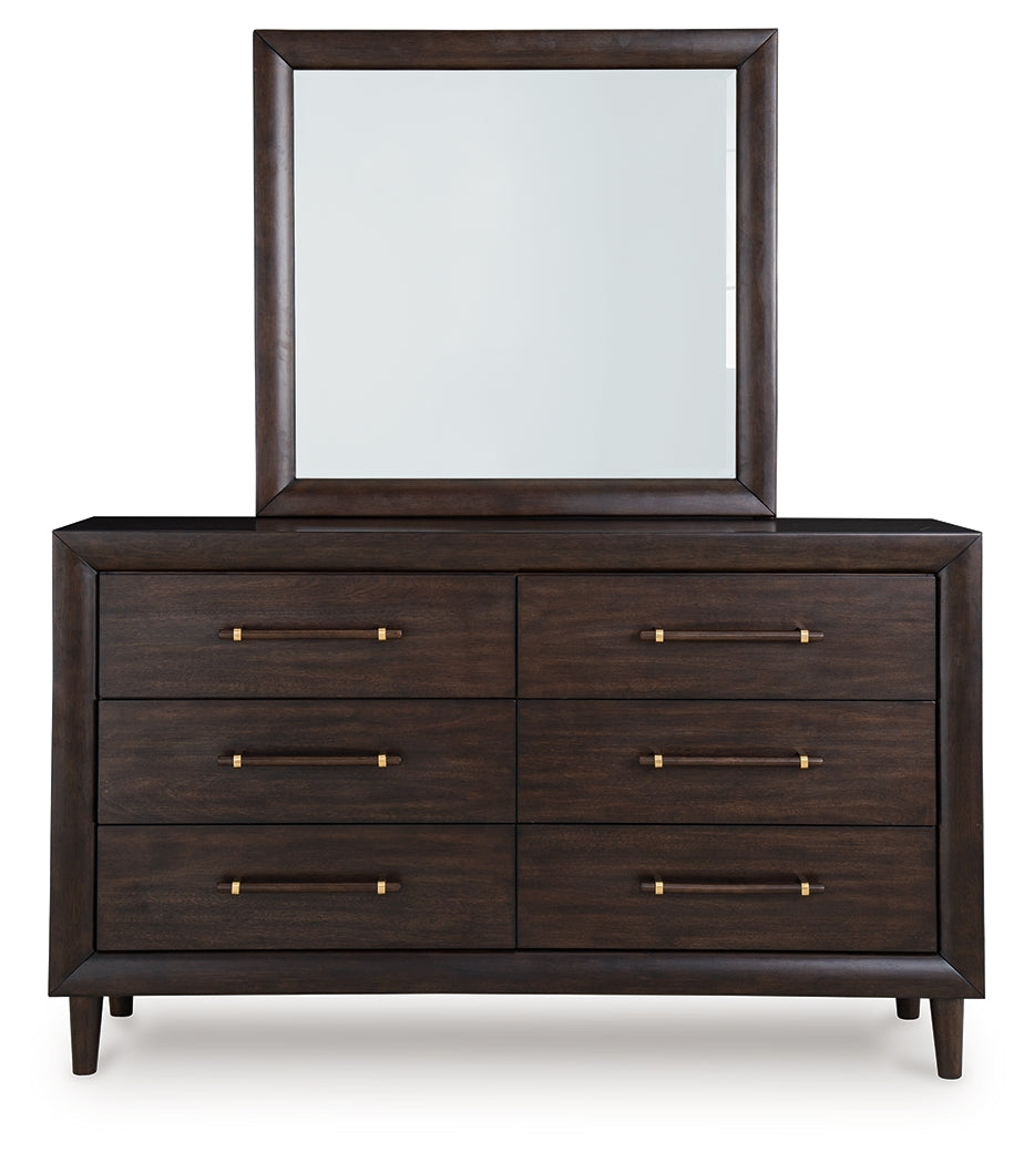 Dantenton Merlot Dresser and Mirror by Ashley at Eve Furniture