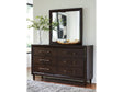 Dantenton Merlot Dresser and Mirror by Ashley at Eve Furniture