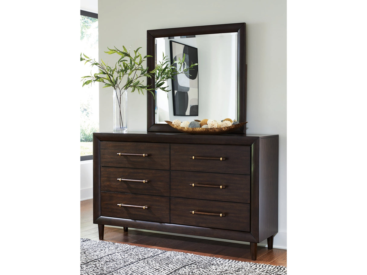 Dantenton Merlot Dresser and Mirror by Ashley at Eve Furniture