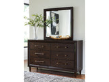 Dantenton Merlot Dresser and Mirror by Ashley at Eve Furniture