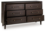 Dantenton Merlot Dresser by Ashley at Eve Furniture