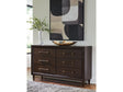 Dantenton Merlot Dresser by Ashley at Eve Furniture