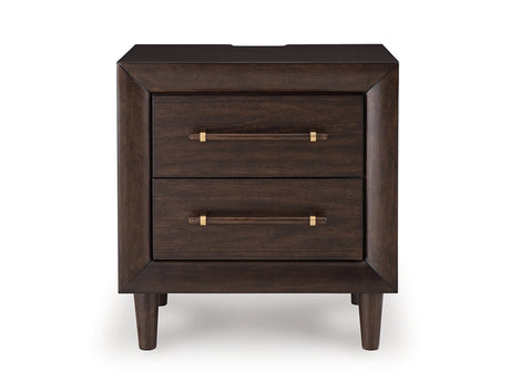 Dantenton Merlot Panel Bedroom Set by Ashley at Eve Furniture
