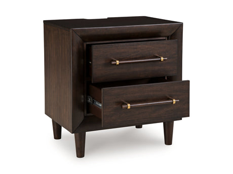Dantenton Merlot Panel Bedroom Set by Ashley at Eve Furniture