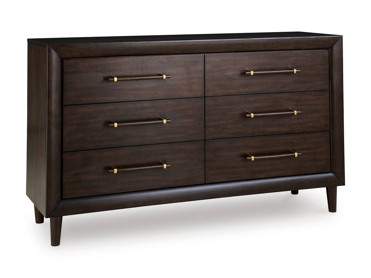 Dantenton Merlot Panel Bedroom Set by Ashley at Eve Furniture