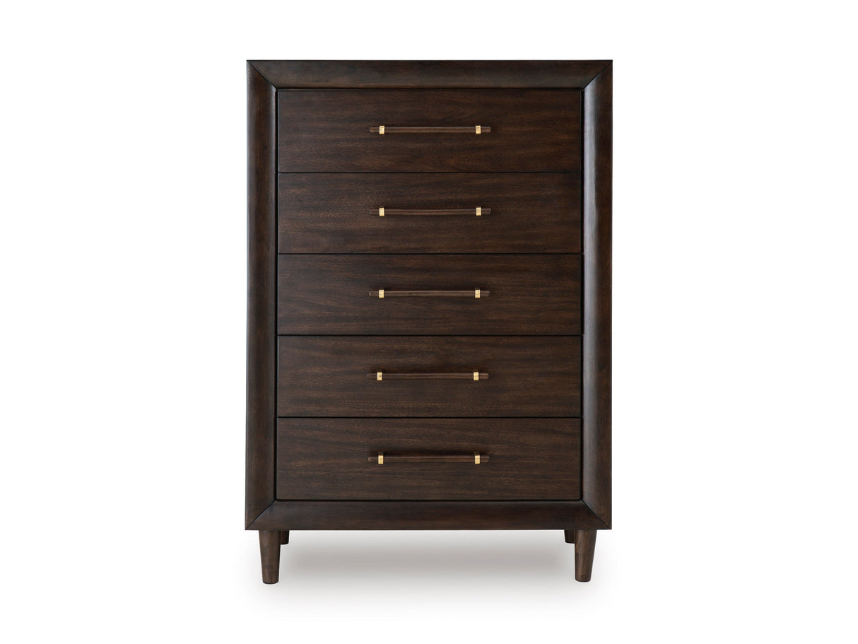 Dantenton Merlot Panel Bedroom Set by Ashley at Eve Furniture