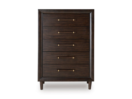 Dantenton Merlot Panel Bedroom Set by Ashley at Eve Furniture