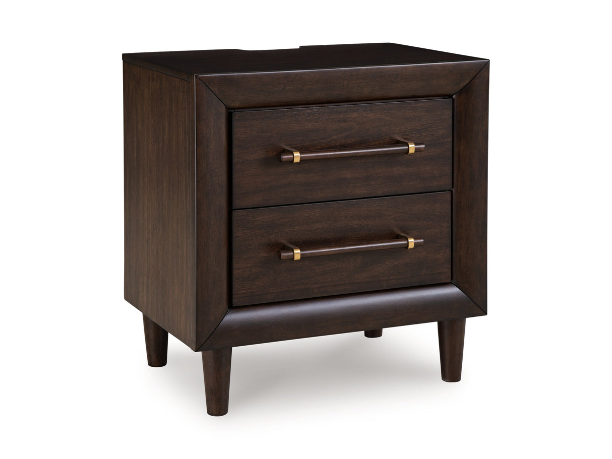 Dantenton Merlot Panel Bedroom Set by Ashley at Eve Furniture
