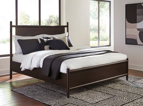 Dantenton Merlot Panel Bedroom Set by Ashley at Eve Furniture