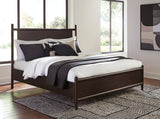 Dantenton Merlot Queen Panel Bed, Dresser and Mirror by Ashley at Eve Furniture