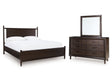 Dantenton Merlot Queen Panel Bed, Dresser and Mirror by Ashley at Eve Furniture