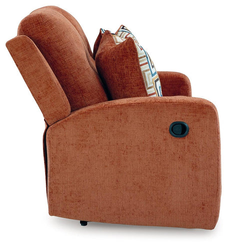 Danum Spice Manual Reclining Loveseat by Ashley at Eve Furniture