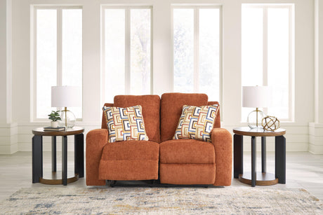 Danum Spice Manual Reclining Loveseat by Ashley at Eve Furniture