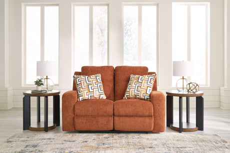 Danum Spice Manual Reclining Loveseat by Ashley at Eve Furniture