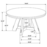 Danvers Brown Oak 5-Piece Round 54-inch Dining Set by Coaster at Eve Furniture
